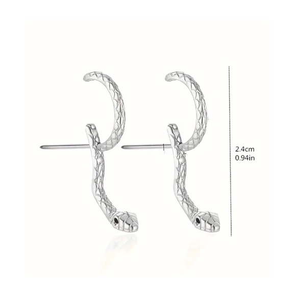 ❌ 925 STERLING SILVER SNAKE EARRING - Picture 3 of 3